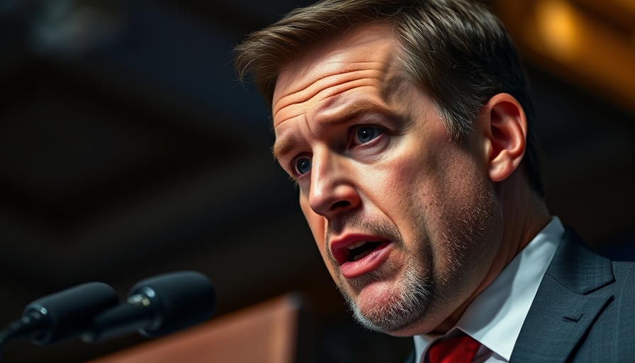 Man speaking in focus, blurred background figure, US enters war context.