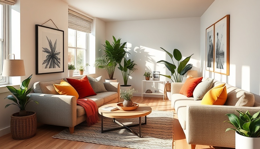 Cozy small living room interior design ideas with modern decor and greenery.
