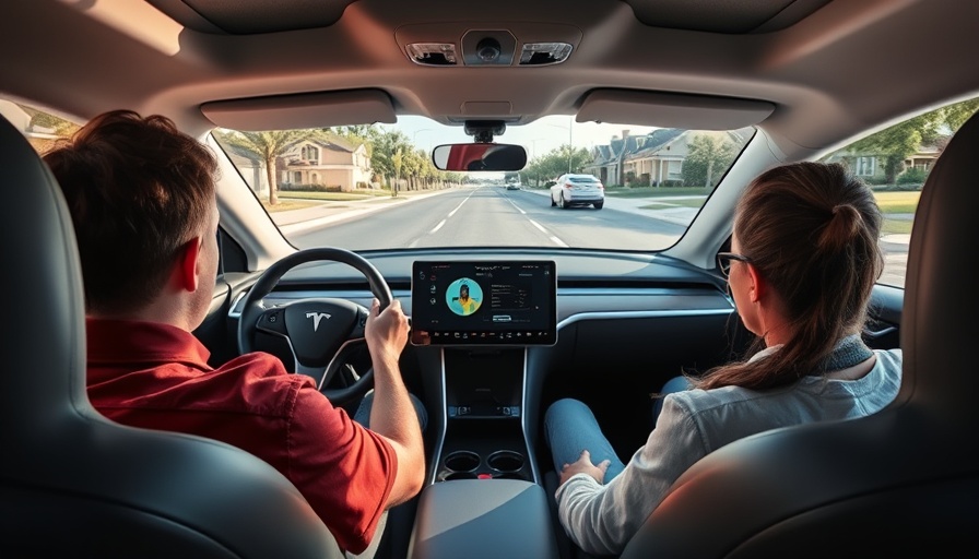 Tesla robotaxi service demonstrating interior with autonomous driving.