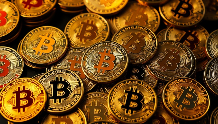 Impact of Iran Strike on Stock Market: Bitcoin reflected on metallic surface with shadows.