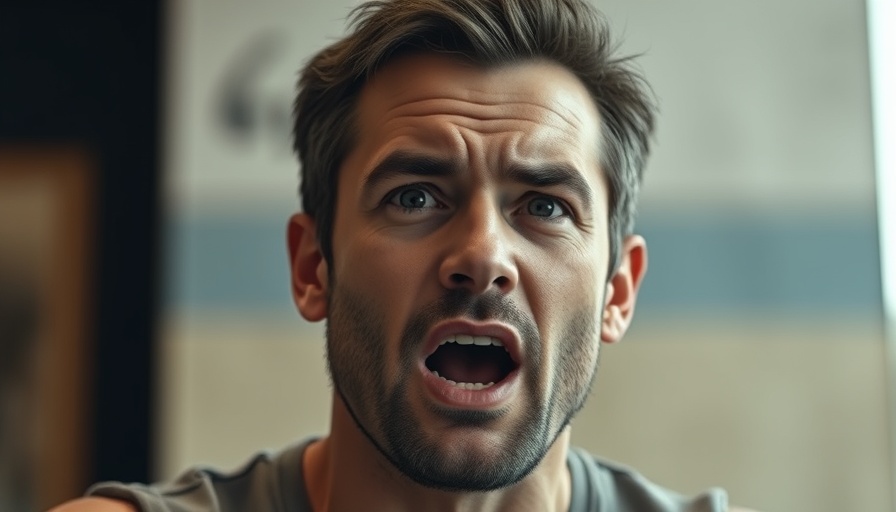 Man speaking passionately, intense close-up.