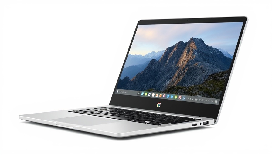 Chromebook Plus showcasing AI features with serene display.