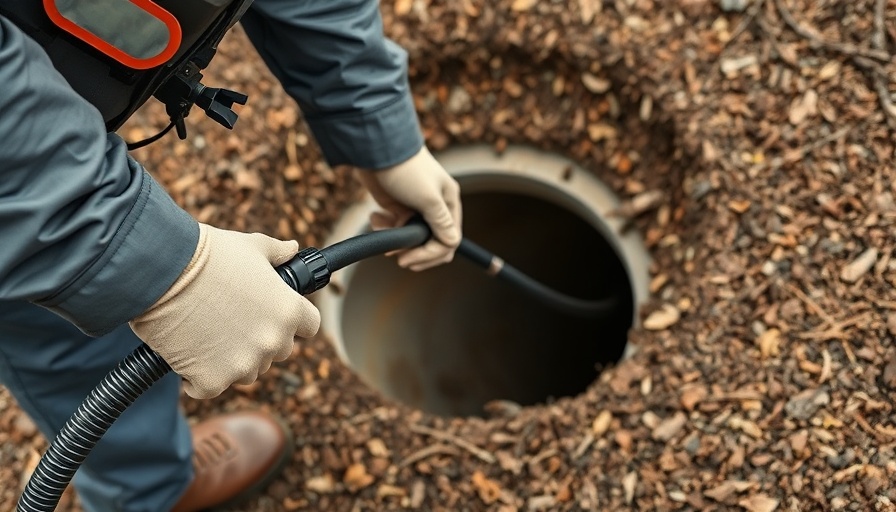 Sewer scope inspection benefits illustrated with a close-up of technician using a camera.