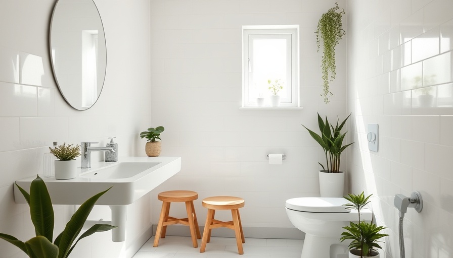 Estimate utility costs: bathroom with plants and white fixtures.