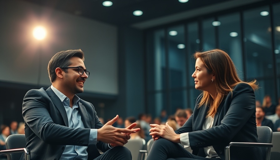 Business startup tips discussion with professionals in conference setting.