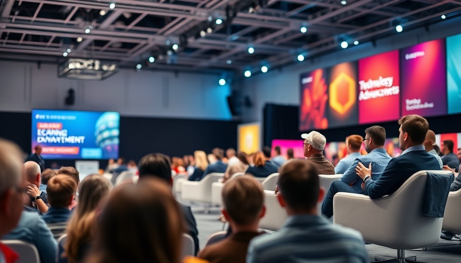 Engaged speakers discussing at a tech conference, latest tech news.