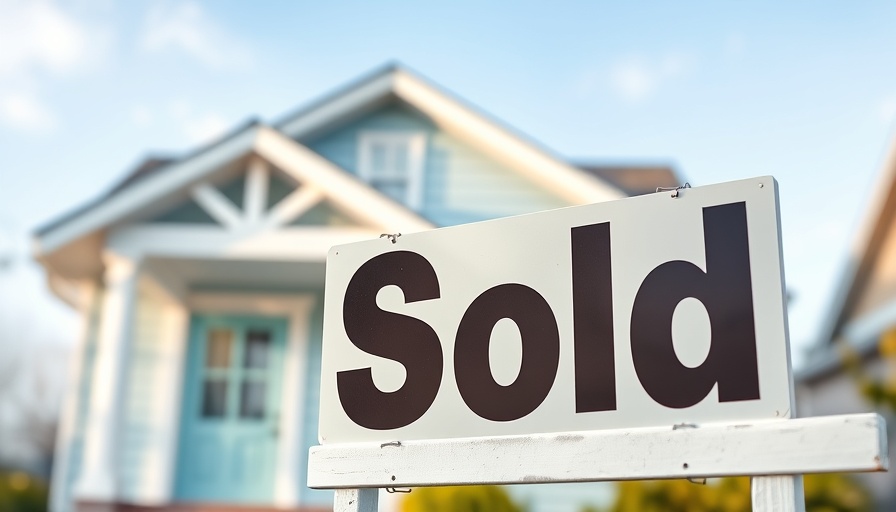 Sold sign outside house representing rent-back agreement deal, daytime.