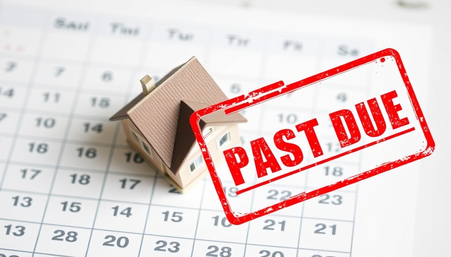 Model house on calendar, past due stamp, consequences of missing mortgage payments.