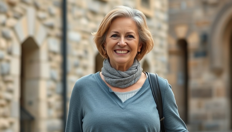 Smiling woman near stone building in Wisconsin judge immigration case.