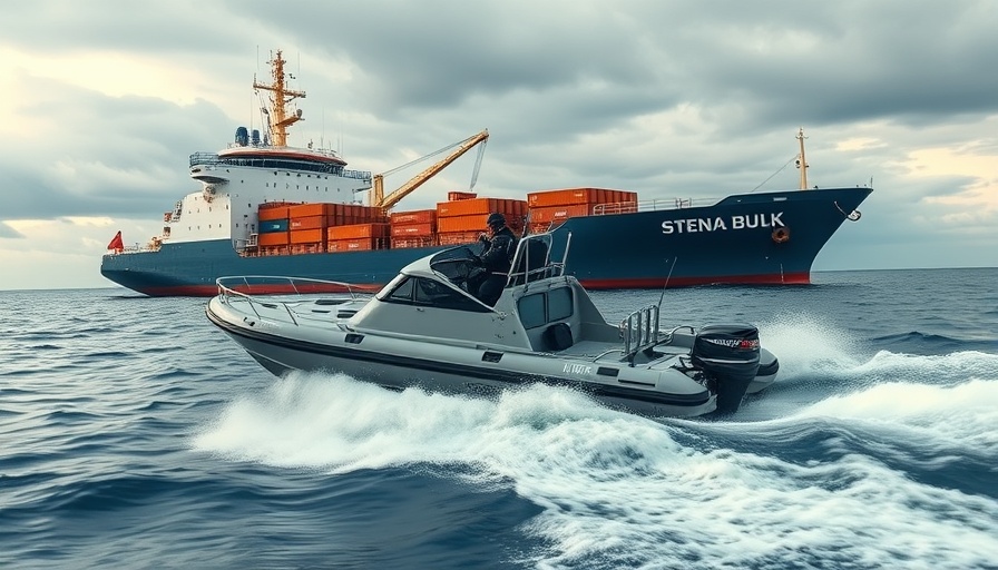 Patrol boat near a cargo ship in open sea, exploring Strait of Hormuz alternative routes.