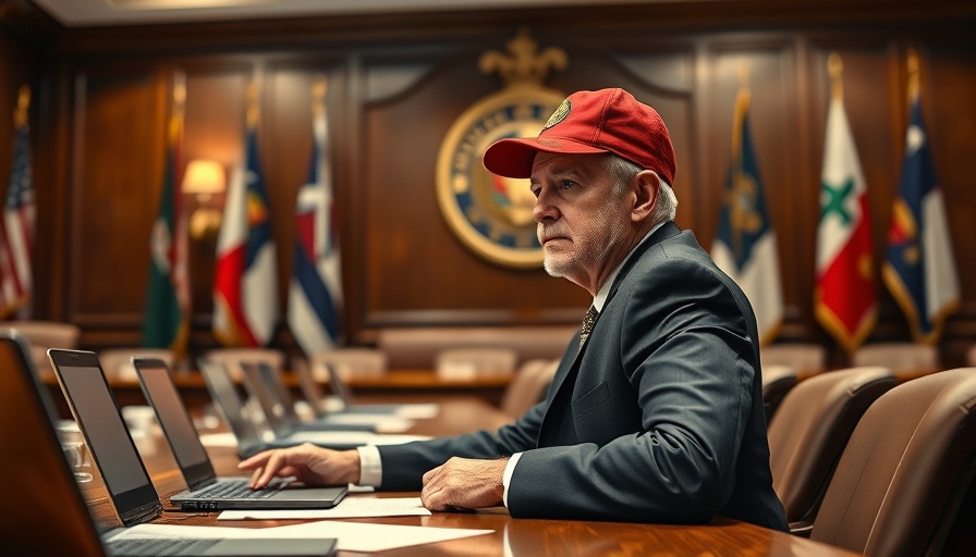 Mature man in suit and red cap at a conference table, discussing ceasefire between Israel and Iran.
