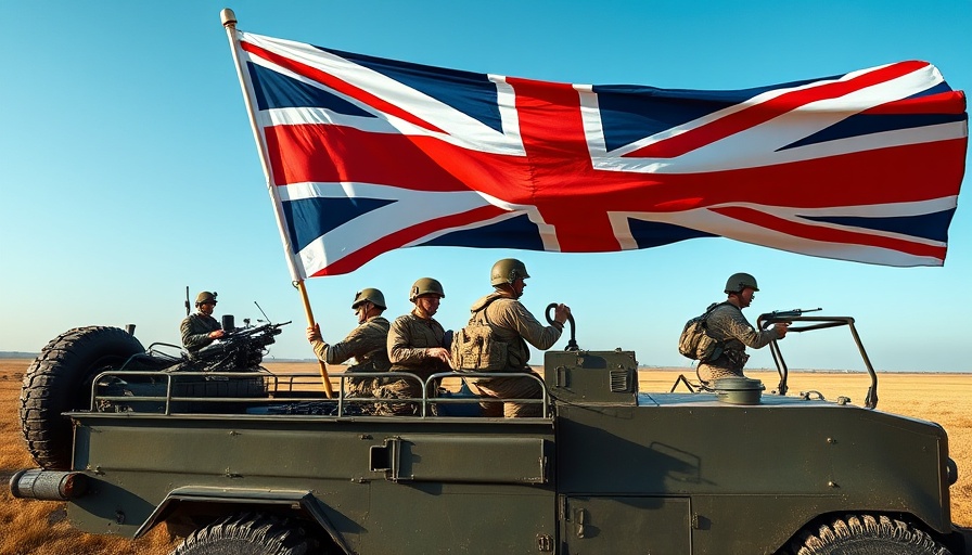 UK defence funding increase depicted by soldiers with Union Jack flag.