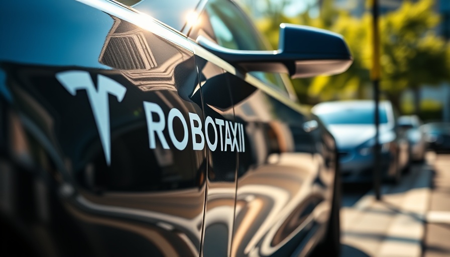 Close-up of Tesla Robotaxi highlighting safety concerns in an urban setting.
