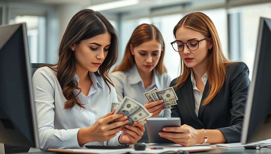 AI boom stabilizing U.S. dollar decline: women counting money in a bank.