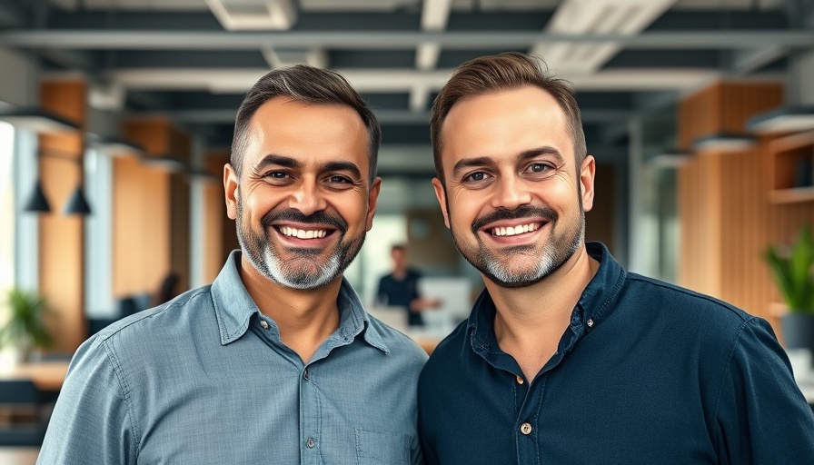 Smiling team in modern office, highlighting data processing solutions.