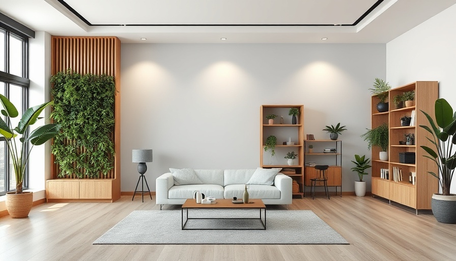 Modern room divider wall partition ideas with plants and shelves.