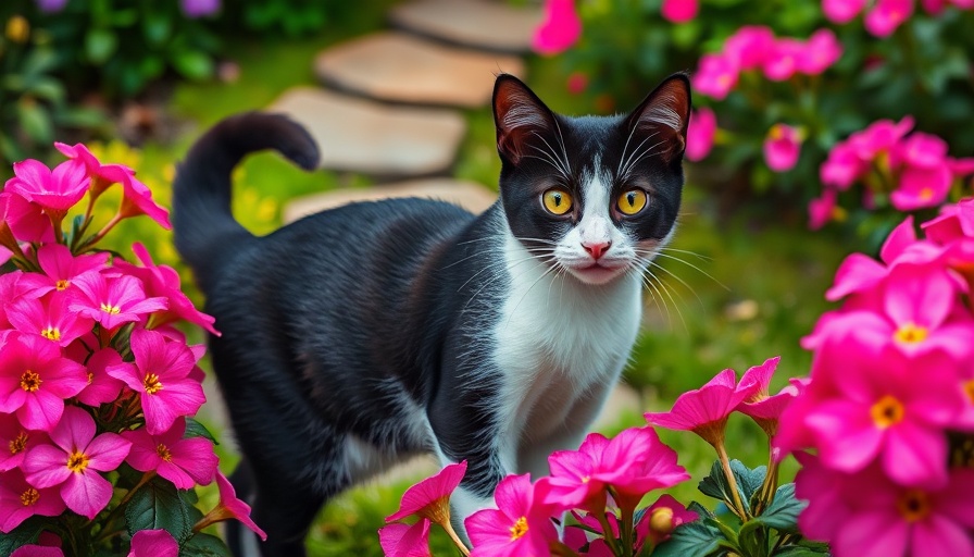 Curious cat in garden with flowers, How to Keep Cats Out of Your Yard Naturally.