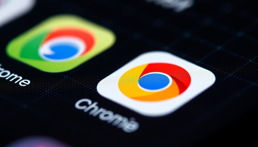 Close-up of Chrome icon on smartphone, pixel detail visible.