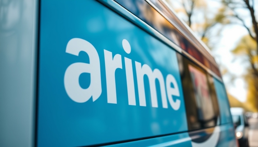 Amazon Prime delivery van logo close-up, focusing on branding.