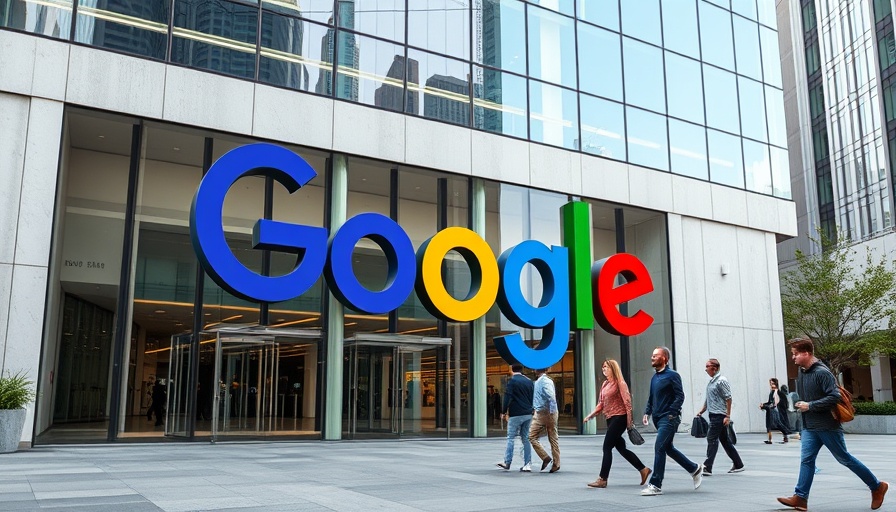 Google office exterior with logo and person walking outside in the UK