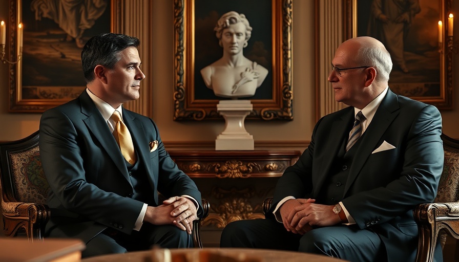 Diplomatic meeting in an elegant room discussing NATO funding.