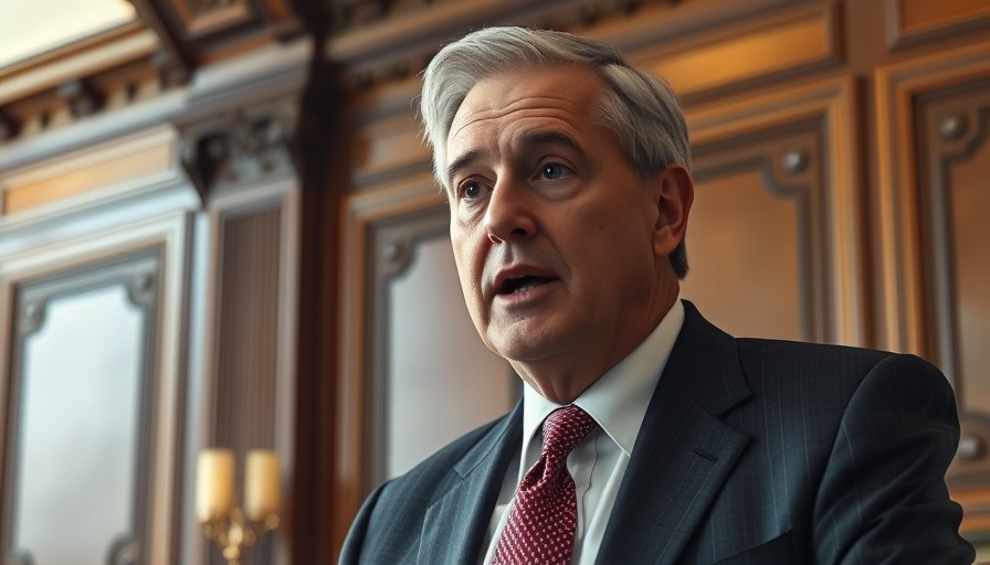 Man speaking in formal setting, UK Productivity Crisis discussion.