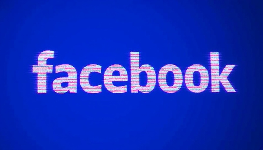 Digital glitch Facebook logo symbolizing mass bans on Facebook groups.