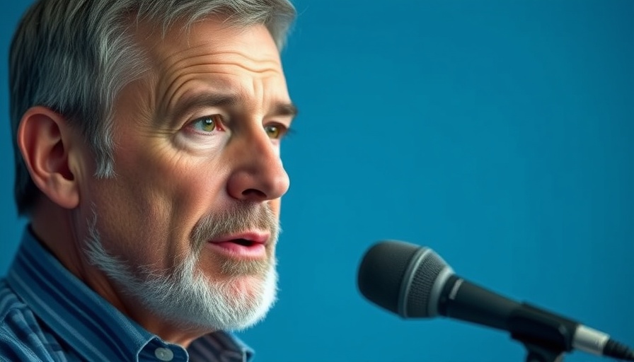 Man speaking into a microphone, engaging audience, Therabody patent dispute.