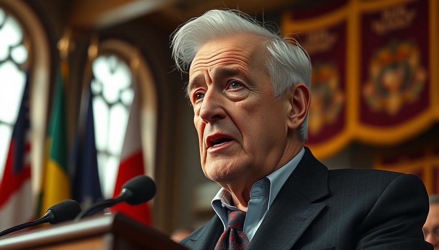 A speaker addressing health policy influences in a formal setting.
