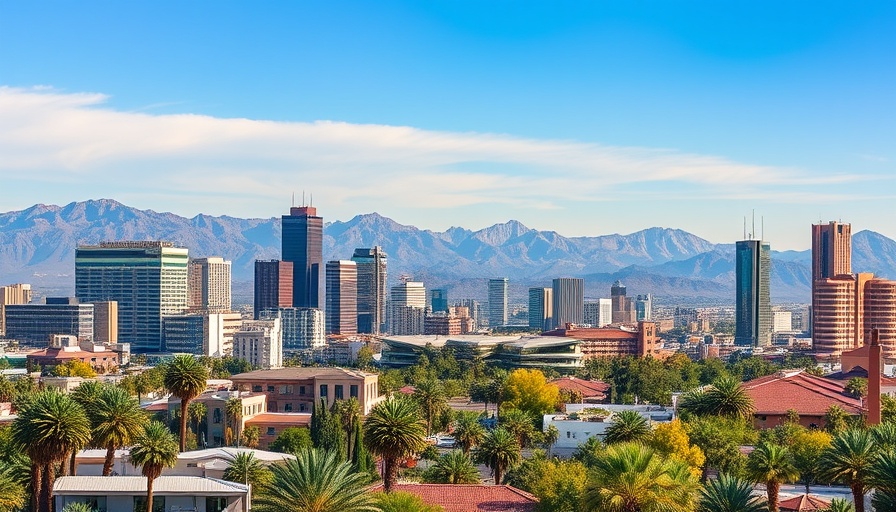 Phoenix luxury real estate skyline with mountains