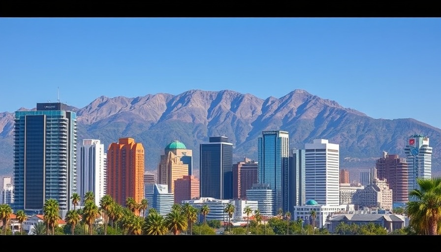 City skyline with mountains and luxury homes for sale.