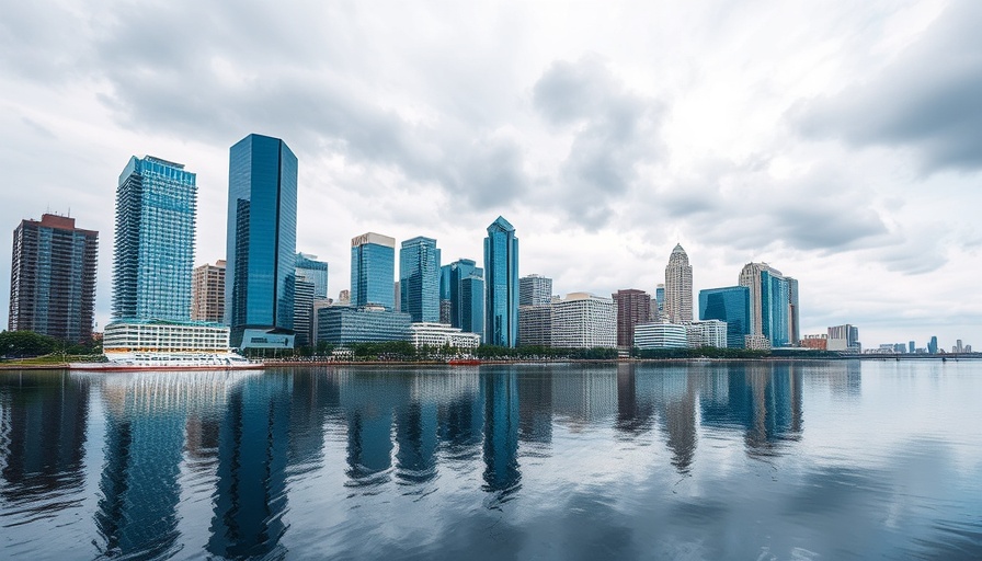 Tampa skyline reflection showcasing luxury homes environment.