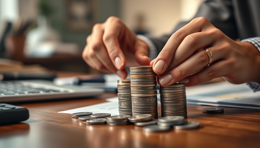 Hands stacking coins for Disabled Veteran-Owned Businesses Grants in focus.
