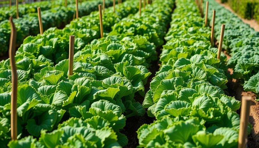 Vibrant succession planting vegetables garden with lush greens.