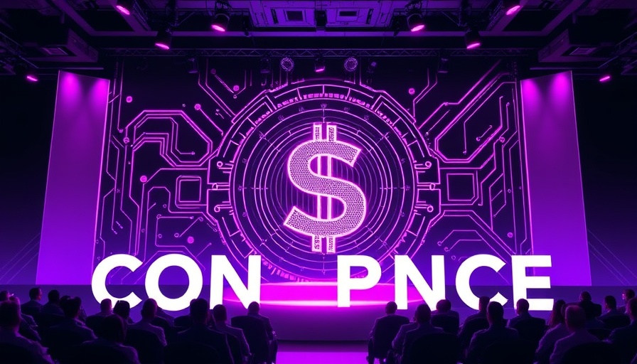 Conference banner for business startup funding with tech theme.