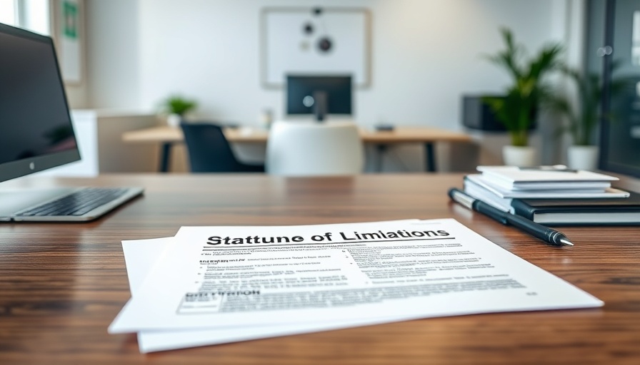Legal documents on a desk related to statute of limitations on debt.