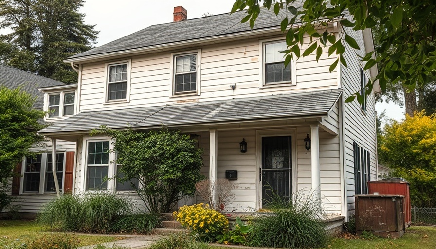 A fixer-upper house exterior with renovation potential.