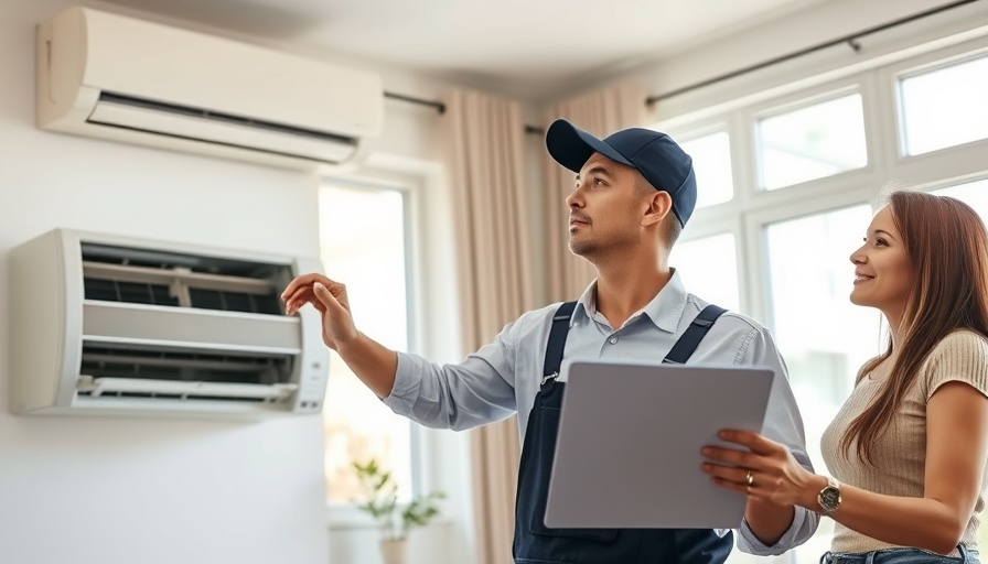 Inspector examines air conditioner with clipboard, common home inspection problems.