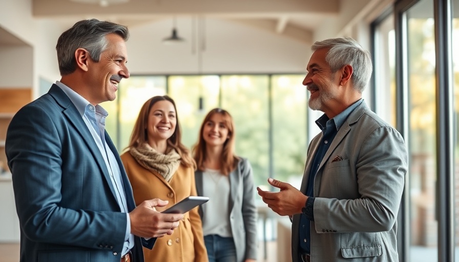 Real estate agent showing couple a house, related to seller's disclosures.