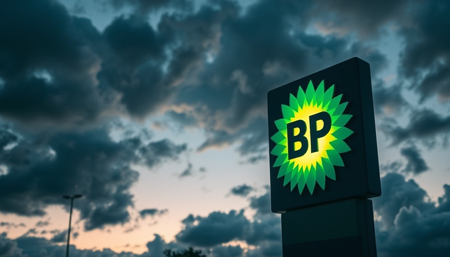 BP logo sign during twilight amid Shell BP takeover rumors.