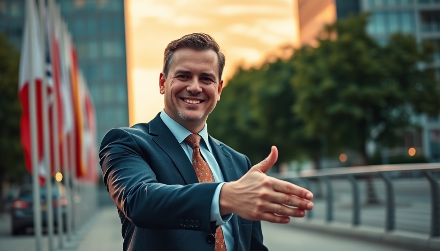 Man in suit shaking hands outdoors resembling Zohran Mamdani rent freeze campaign