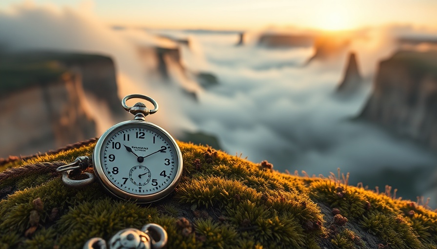 Vintage pocket watches on misty cliff edge symbolize financial independence.