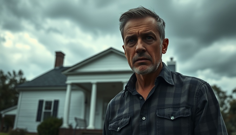 Fearful man outside house embodying execution fear in real estate investment.
