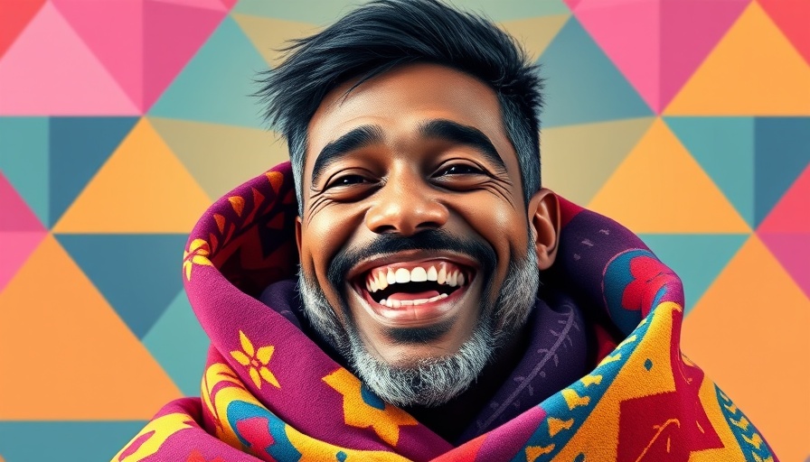 Colorful cartoon image of a smiling man symbolizing financial success.