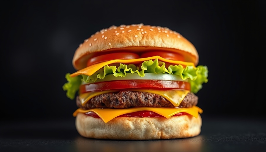 Juicy classic cheeseburger with fresh toppings, history of the hamburger.