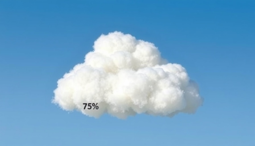 Cartoon cloud with percentage symbol for Percentage Chance of Rain.
