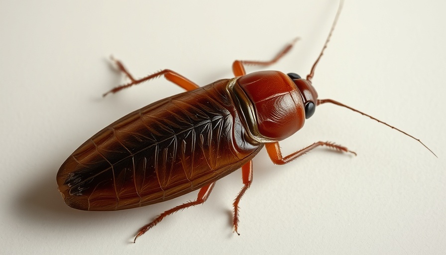 Dead cockroach on surface illustrating boric acid for bugs safety.