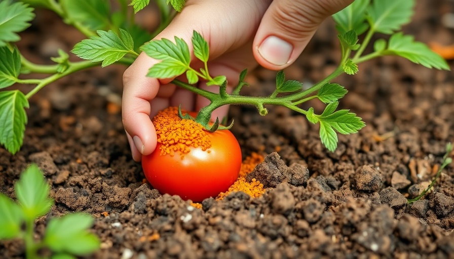 Common fertilizer mistakes with tomato plants in a garden.