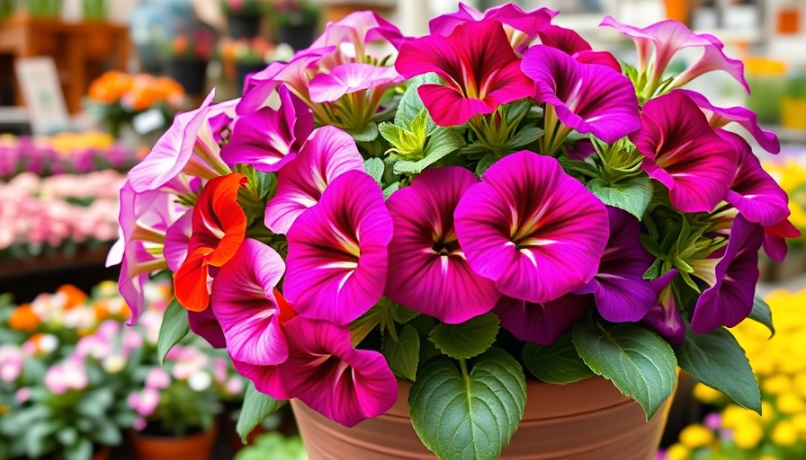 Petunias thriving in sunlight, ideal plants for summer-long blooms.