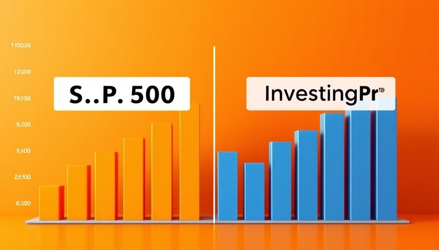 Comparison of S&P 500 and InvestingPro on orange graph background.
